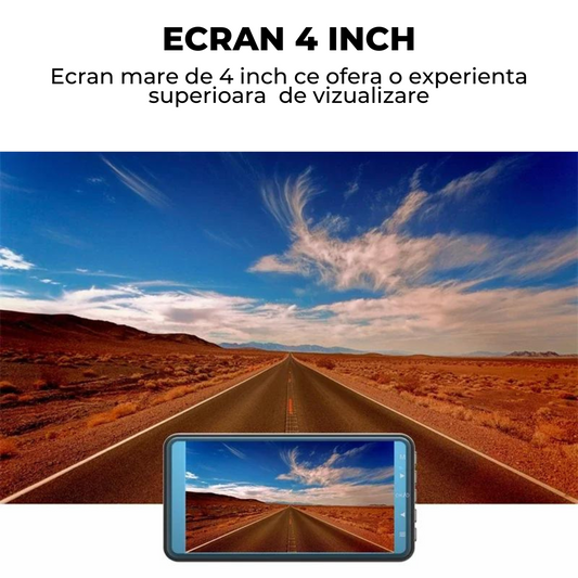 Camera Auto DVR, iVYO Ecran LCD, Diagonala 3 inch, Full HD, Rezolutie de 1080p, 120 FOV, Senzor G, Inregistrare in Bucla, Suporta Card MicroSD de pana la 32GB