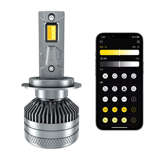 Set 2 Becuri Led Premium cu aplicatie ,210 w ,27000lm,alb,galben (3000,4300 si 6000k)