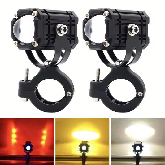 Set 2 Proiectoare Bicicleta,Motocicleta,Trotineta,Scuter cu 2 faze,40w, Prindere pe Ghidon