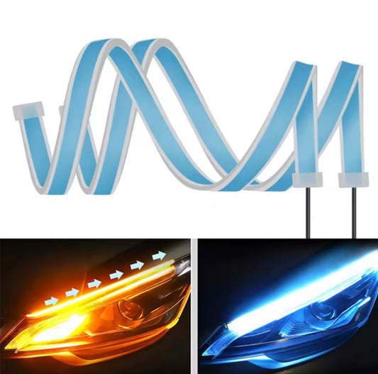 Lumini de Zi DRL cu Semnalizare Dinamică – Set 2 Benzi LED Ultra-Slim