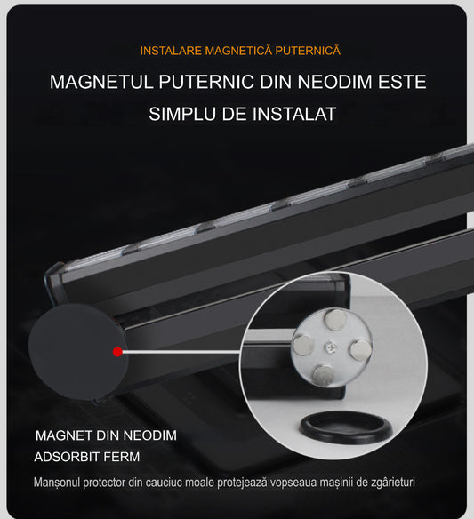 Bară Girofar LED 30-115 cm AroverNew – Avertizare Dublă,Magnet,Stroboscop 12-24V