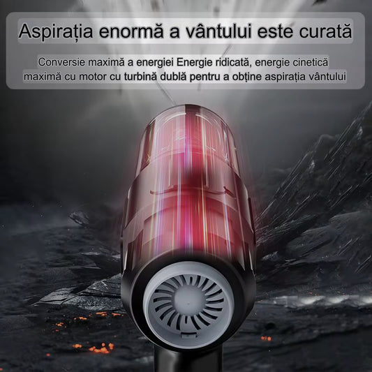 Aspirator Portabil 4 în 1 cu Funcție de Suflare – Ideal pentru Mașină, Casă, Birou și Animale | Baterie Reîncărcabilă & Detasabilă