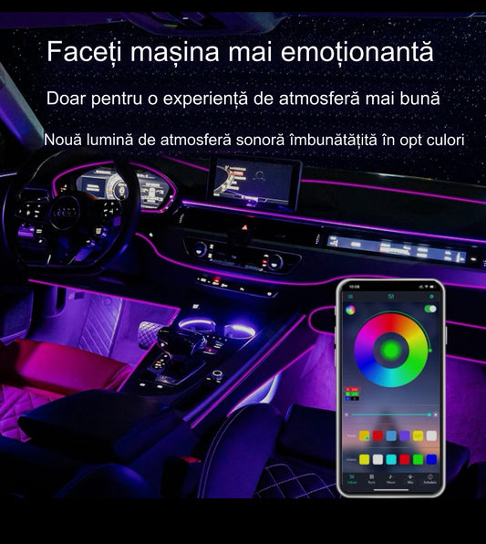 Lumini ambientale RGB Bluetooth cu LED cu aplicatie mobila