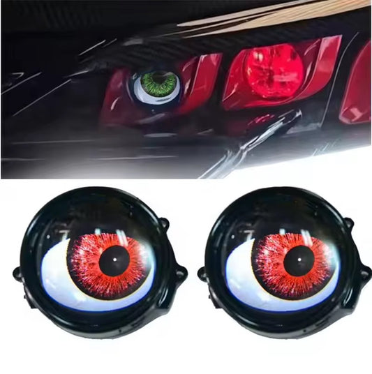 Set 2 Lupe/Proiectoare Devil Eyes cu LED Display 3 inch,Telecomandă și 6 Moduri de Iluminare