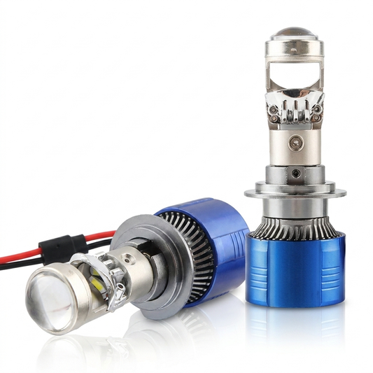 Set 2 becuri LED cu lupa ,Canbus, 280w, 28.000lm, alb 6000k, IP68, compatibil H1, H4, H7, H11