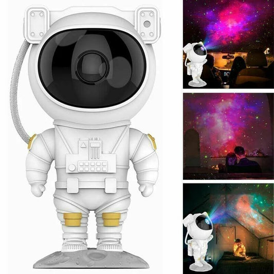 Proiector Galaxy Astronaut, Lumină Ambientală LED cu Efect de Stele și Nebuloase, Design Decorativ, Alb