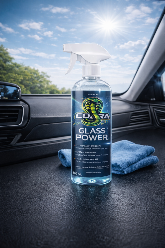 Cobra Glass Power – Soluție Profesională pentru Curățarea Geamurilor Auto | Sticlă și Oglinzi – 500 ml + Laveta Magica