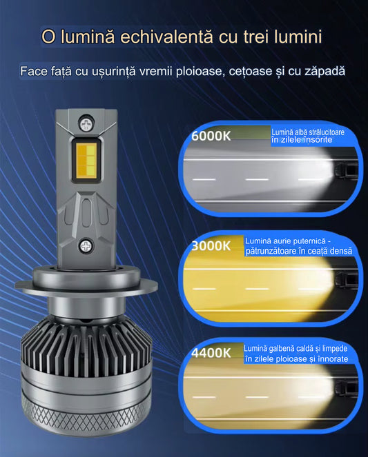 Set 2 Becuri Led Premium cu aplicatie ,210 w ,27000lm,alb,galben (3000,4300 si 6000k)