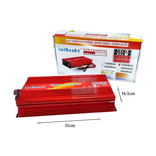 Invertor de tensiune auto 12/24 v - 220v/50hz ,Putere 1000W-3000W ,Cu Bricheta auto si Clip baterie,USB,ventilatoare inteligente