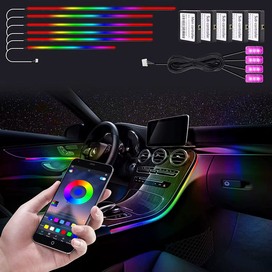 Set 18 Lumini ambientale Symphony,RGB,Bluetooth cu LED cu aplicatie mobila