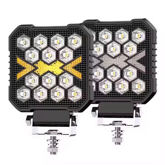 Set 2 Proiectoare Led Auto 12V-24V,30W 4 inch,DRL Galben