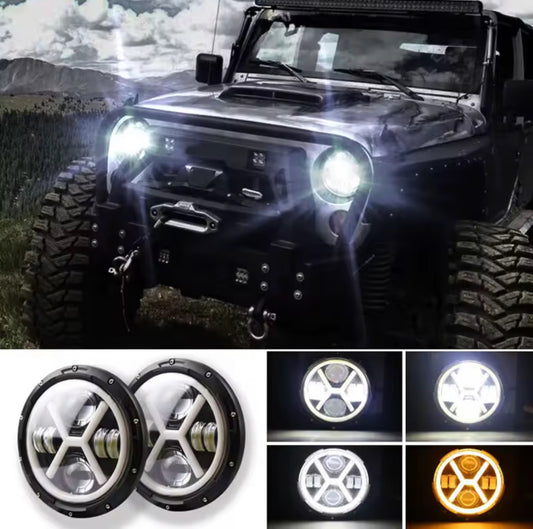 Proiector/Far LED Spider Arover  7″ – 36 W galben, 72 W alb , poziție 5 W – 12-24 V, IP67 (Copy)