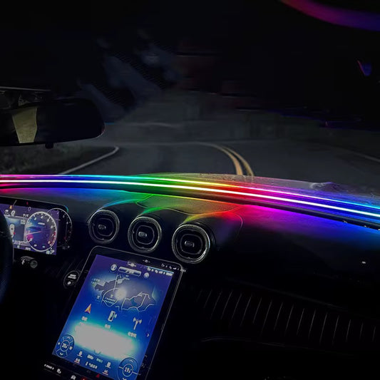 Bandă LED Auto Parbriz 1.5 m – Iluminare RGB, Telecomanda,Buton si Aplicatie.