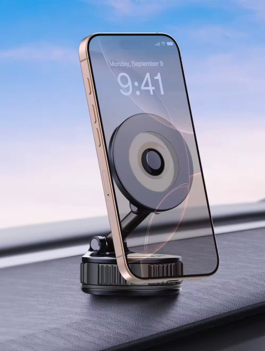 Suport Telefon Universal/Auto MagSafe Magnetic, Rotire 360° + Ventuză Ultra-Aderentă, Negru