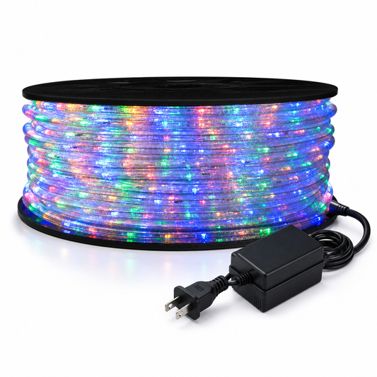 Instalație LED tip furtun luminos 100 m multicolor