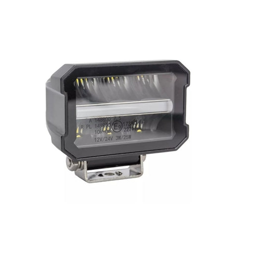 Proiector LED Universal 12V–24V cu DRL Alb și Lumină Portocalie